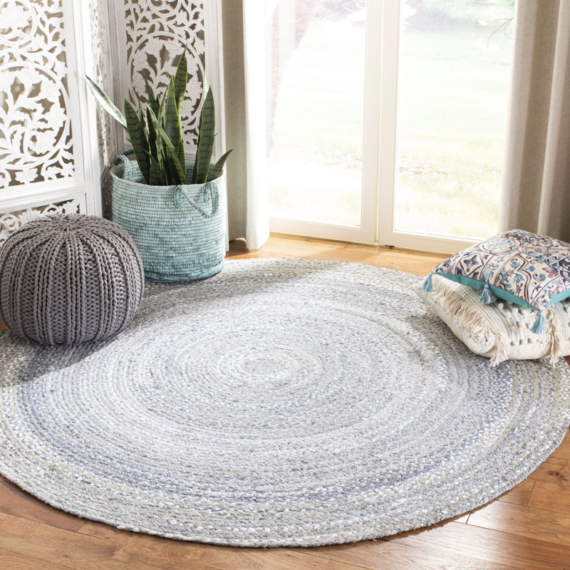 Tapis en coton tissé à la main Knutson, Rond 10 pi