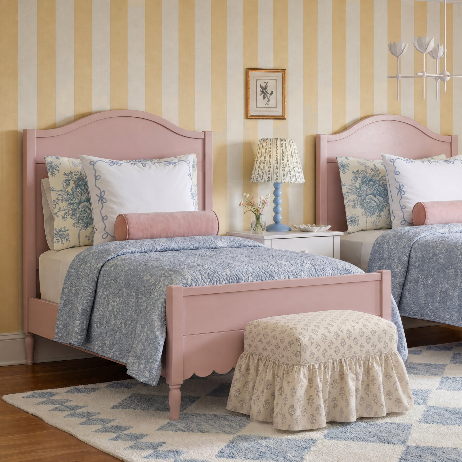 Sasha Bows Cotton Comforter Set, Twin Comforter + 1 Standard Sham