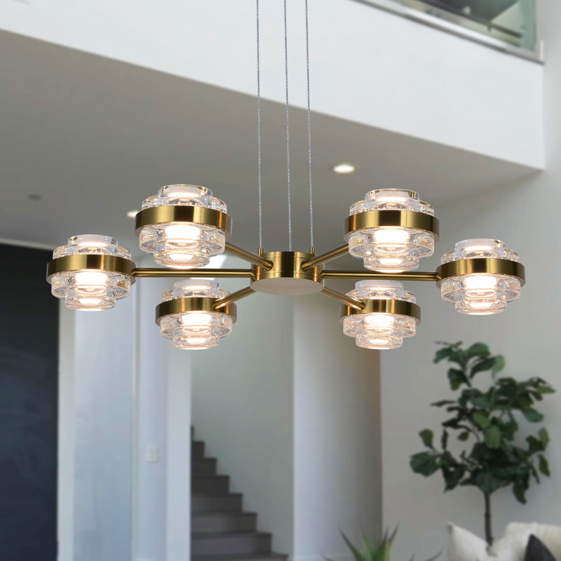 Luminaire suspendu linéaire Spoutnik à hauteur réglable à 6 lumières réglable en hauteur et 25 lumières Milano Milano