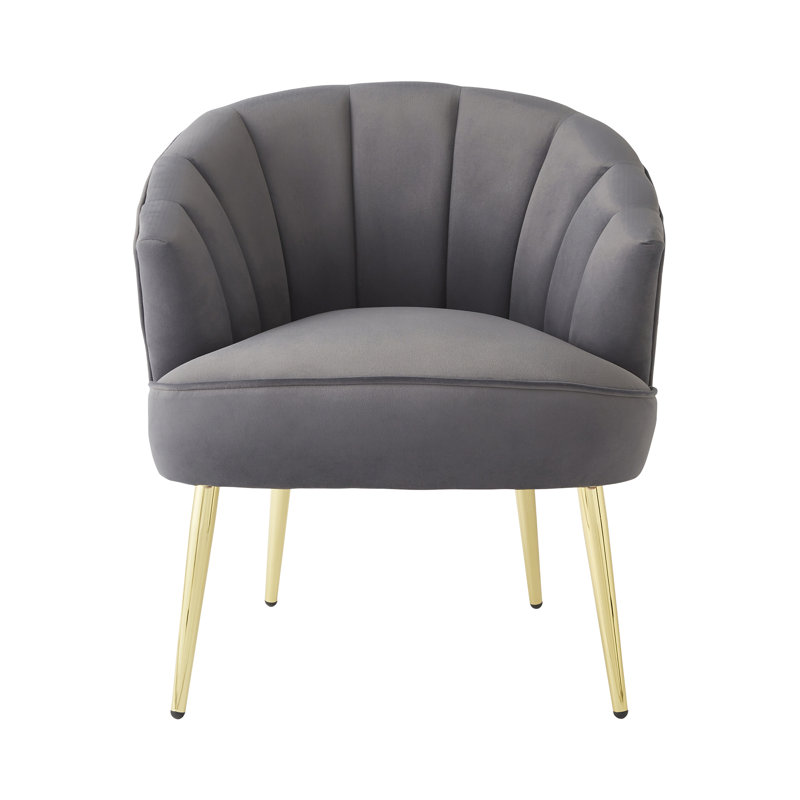 Thierry Velvet Barrel Chair, Grey