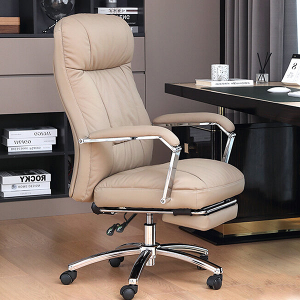 Light Brown Genuine Cow Leather Desk Pad for Home and Office