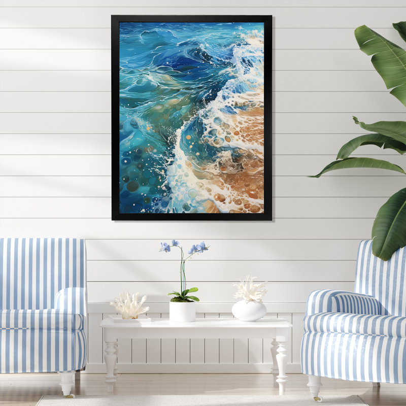 Whiteley Beach, Oceanic Rhythms, impression sur toile, Cadre photo noir, H 32 po x l 24 po x P 1 po