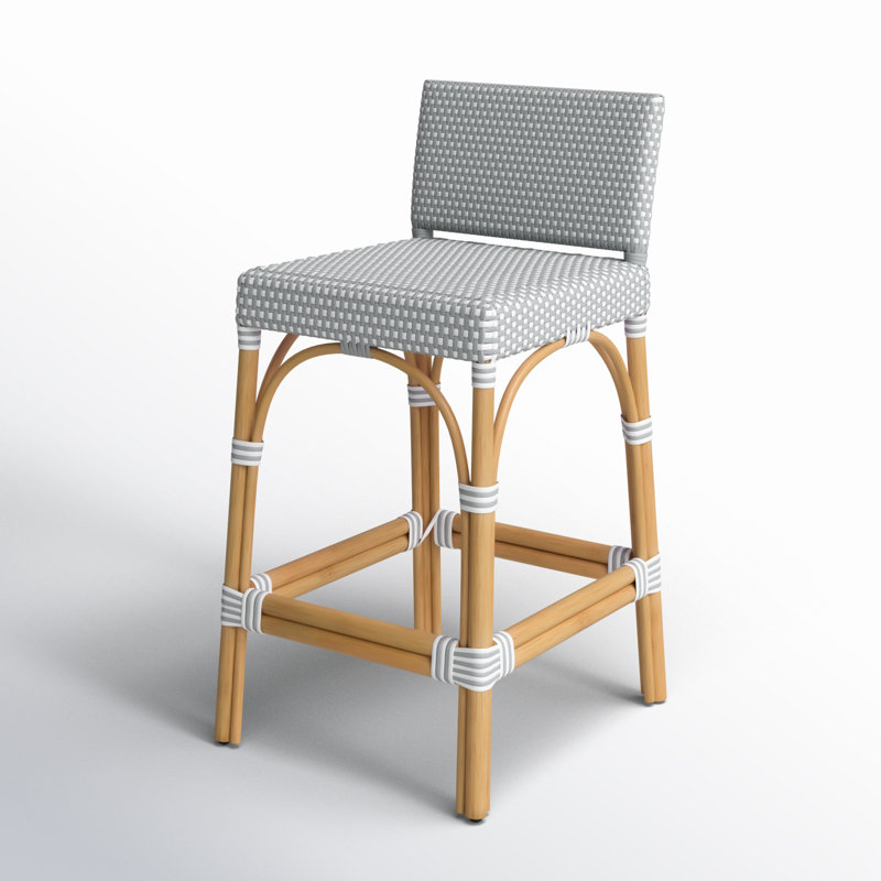 Tabouret de bar 24,5 po Estella, Gris clair / pois blancs, Tabouret de comptoir (siège d'une hauteur de 24 p