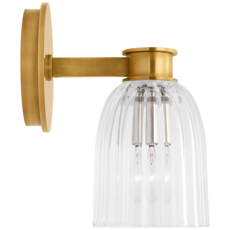 Asalea 1 - Light Bath Sconce, Hand Rubbed Antique Brass