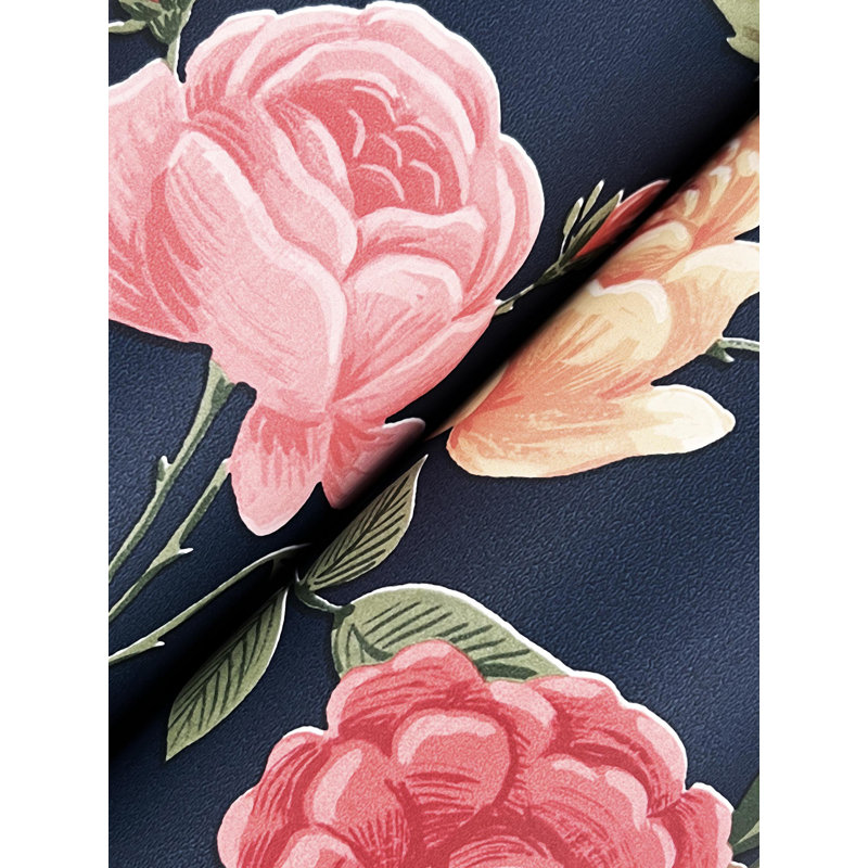Papier peint Roses, Bleu marine