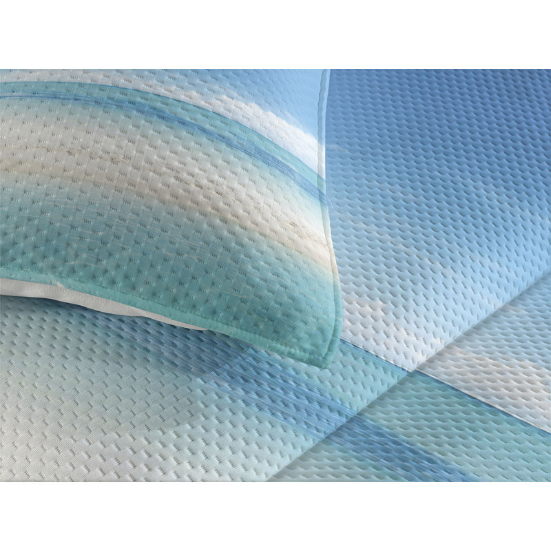 Hypnotic Coastal Polyester Coverlet, Twin Bedspread + 1 Sham