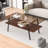 Rectangle Coffee Table, Tempered Glass Tabletop With Black Metal Legs, Modern Table For Living Room , Brown Glass-1740228610-1728976650