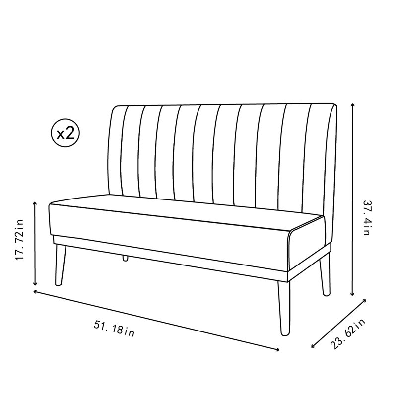Ensemble de deux bancs en similicuir restaurant