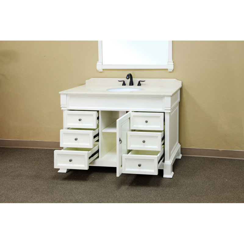 Ensemble de meuble-lavabo simple 50 po Aberdash, Blanc crème
