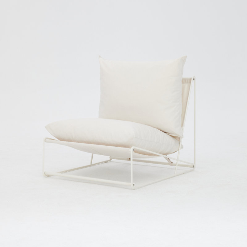 Dalvey Outdoor Armless Lounge Chair, White