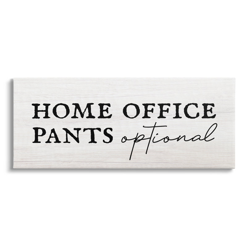 "Home Office Pants", impression amusante sur toile, H 10 po x l 24 po x P 1,5 po