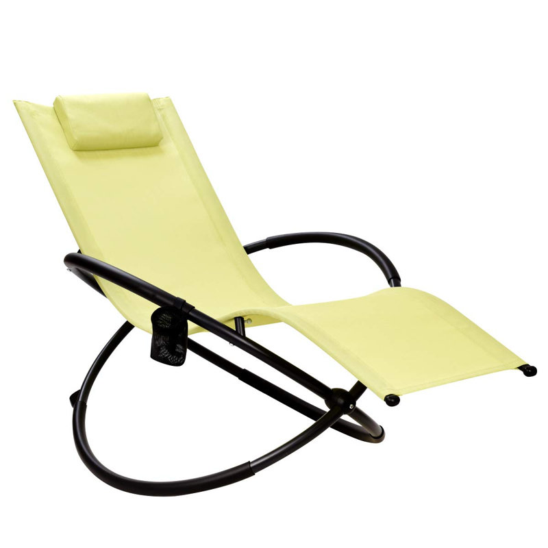 Godmond 74cm Long Single Chaise with Cushions, Yellow