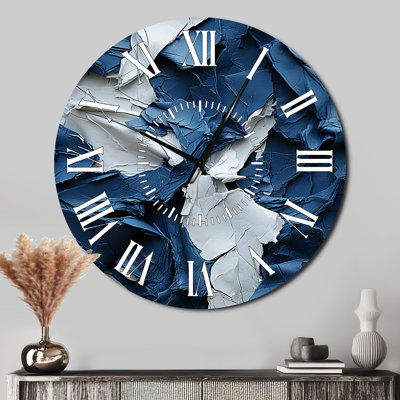 Horloge murale «Bliss Of Happiness In Aegean Blue» - Peinture abstraite