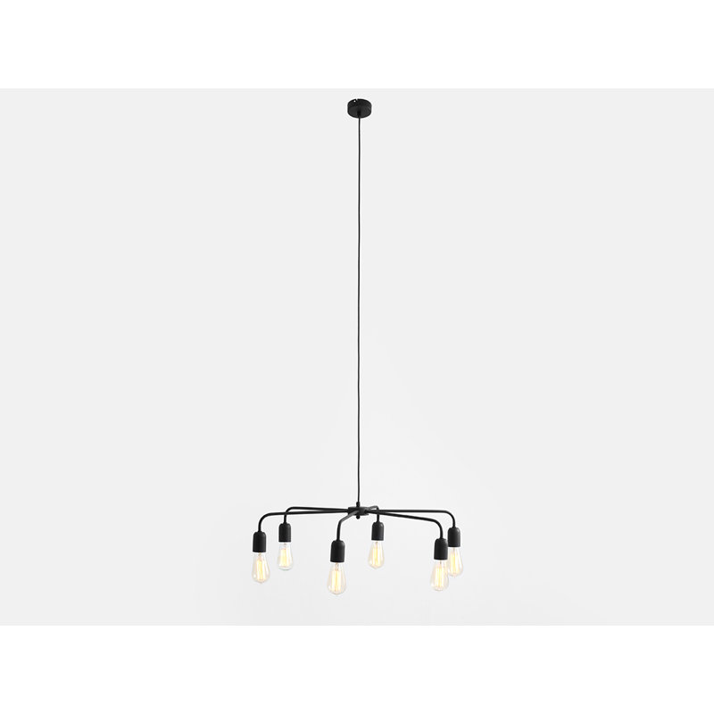 Allegro 6 - Light White Cluster Pendant, Black