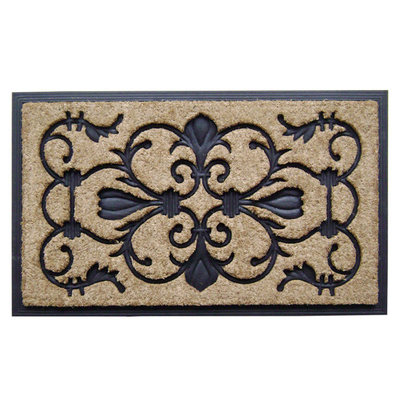 Tankersley Non-Slip Floral Outdoor Doormat, 30" x 18"