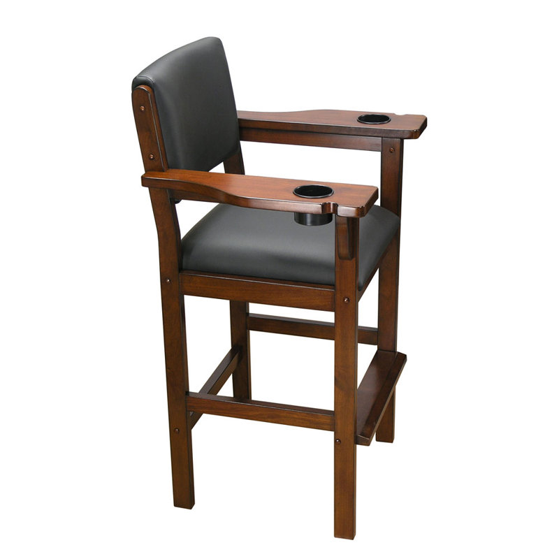Upholstered Counter Stool with Solid Wood Frame, Warm Chestnut