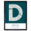 Dallas City Map Dallas Teal 1 Piece Single Picture Frame Wall Art