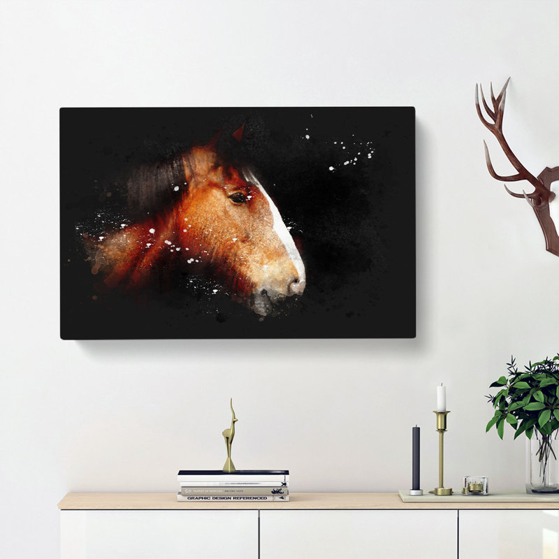 Brown Shire Horse - Wrapped Canvas, 35cm H x 50cm W x 3cm D