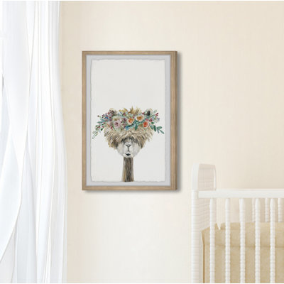 Roderica «Laid-back Flower Crowned Llama», reproduction encadrée