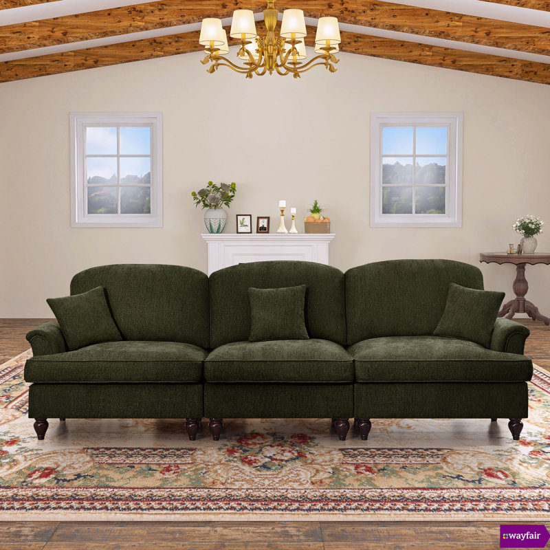 Canapé en chenille l 107,1 po Louai, Chenille beige