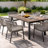 Kristi Outdoor Dining Table, Rectangular Wood Top, Gray Iron Legs, 69 Inch