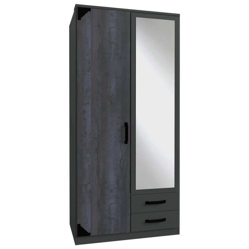 Fairley 2 Door Manufactured Wood Wardrobe, Graphite