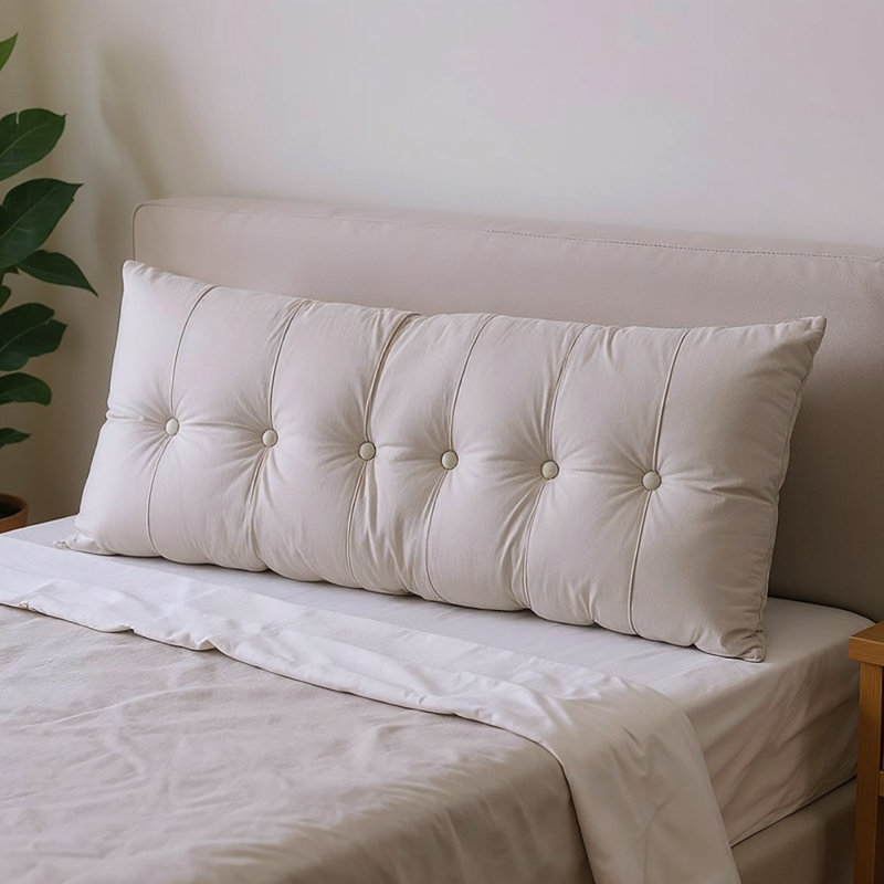 Upholstered Headboard Pillow, Light Grey, 180cm W x 60cm D