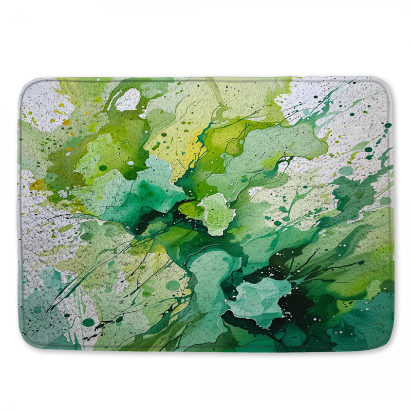 Décoration de salle de bain moderne Green Splash, L 24 po x L 17 po