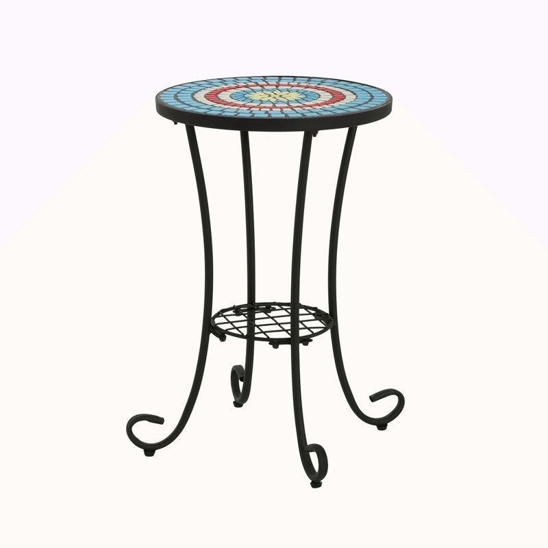 Patio Side Table With Shelf