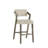 Cardone Wood Finish Chair - Aged Gray Finish Frame, Ivory Linen Fabric-2003894804