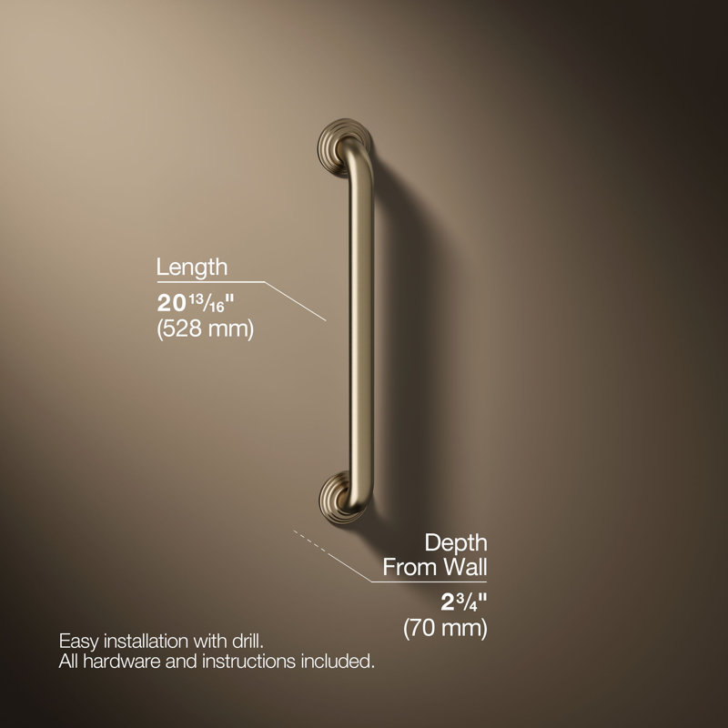 Traditional Grab Bar, 18"W, Vibrant Brushed Bronze