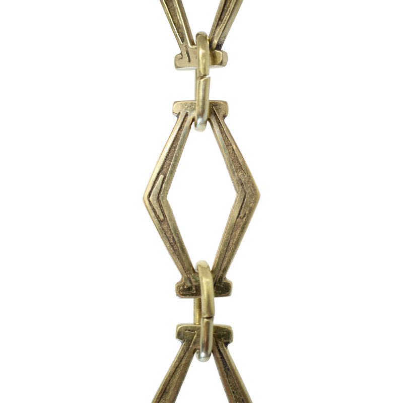 Chaîne hexagonale non soudée, Laiton poli, H 36 po x l 1,42 po x P 0,16 po