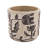 Gray Sand and Cement Planters with Brown Botanical Motifs