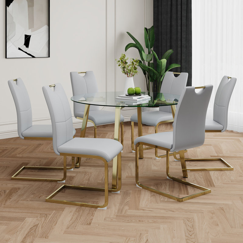 Table ronde en verre de style moderne