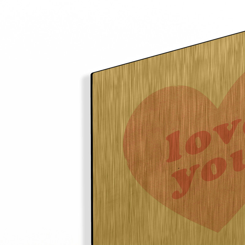 «Love Heart» par Ann Kelle, art mural en métal doré, 12 po x 12 po, 12 po x 12 po