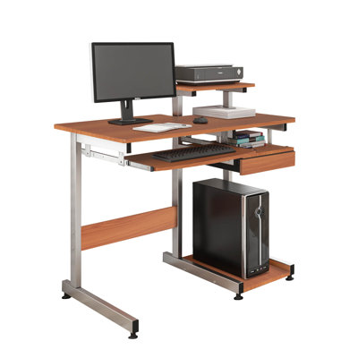 Bureau d'ordinateur complet, grain de bois