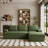 96" Compression Modern L-Shaped Modular Sectional Sofa With Chaise Lounge, Soft Corduroy Upholstery And Deep Seating Cloud Couch Design,Green-69465359-69465352