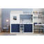 Lit simple superposé en bois avec tente, bleu et blanc (ancien SKU: LT000379AAC)-54131390-54131391