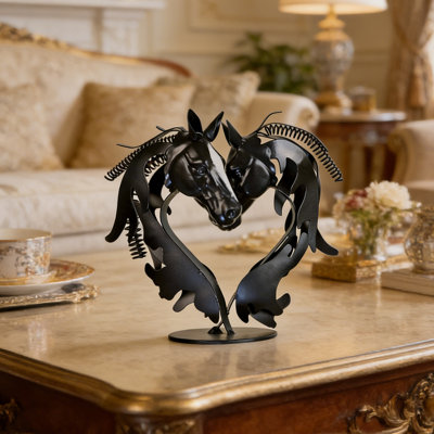 Handmade Horse Sculpture - Office And Home Decor - Handmade Metal Sculpture - Double-Headed Horse Gift