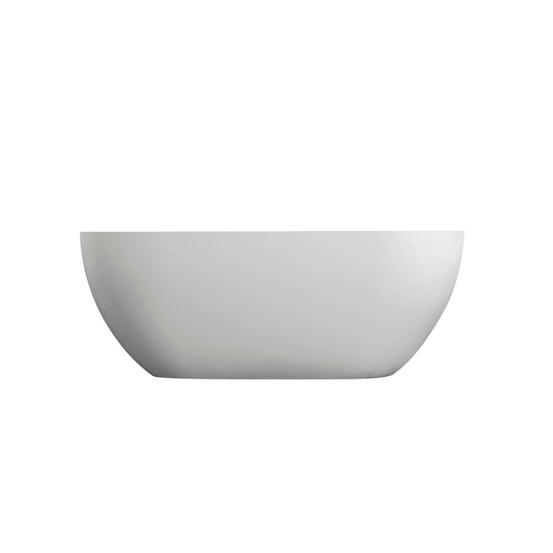59 Inch Small Size Stone Resin Solid Surface Oval Shape Freestanding Bathtub For The Bathroom