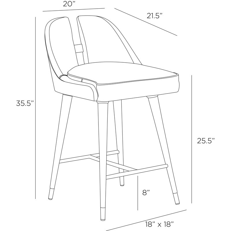 Crowley Counter Stool, Counter Stool (25.5” Seat Height)