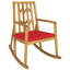 Ensemble de 2 chaises berçantes d'extérieur en bois d'acacia avec coussin rouge Foundry Select Foundry Select-10103359