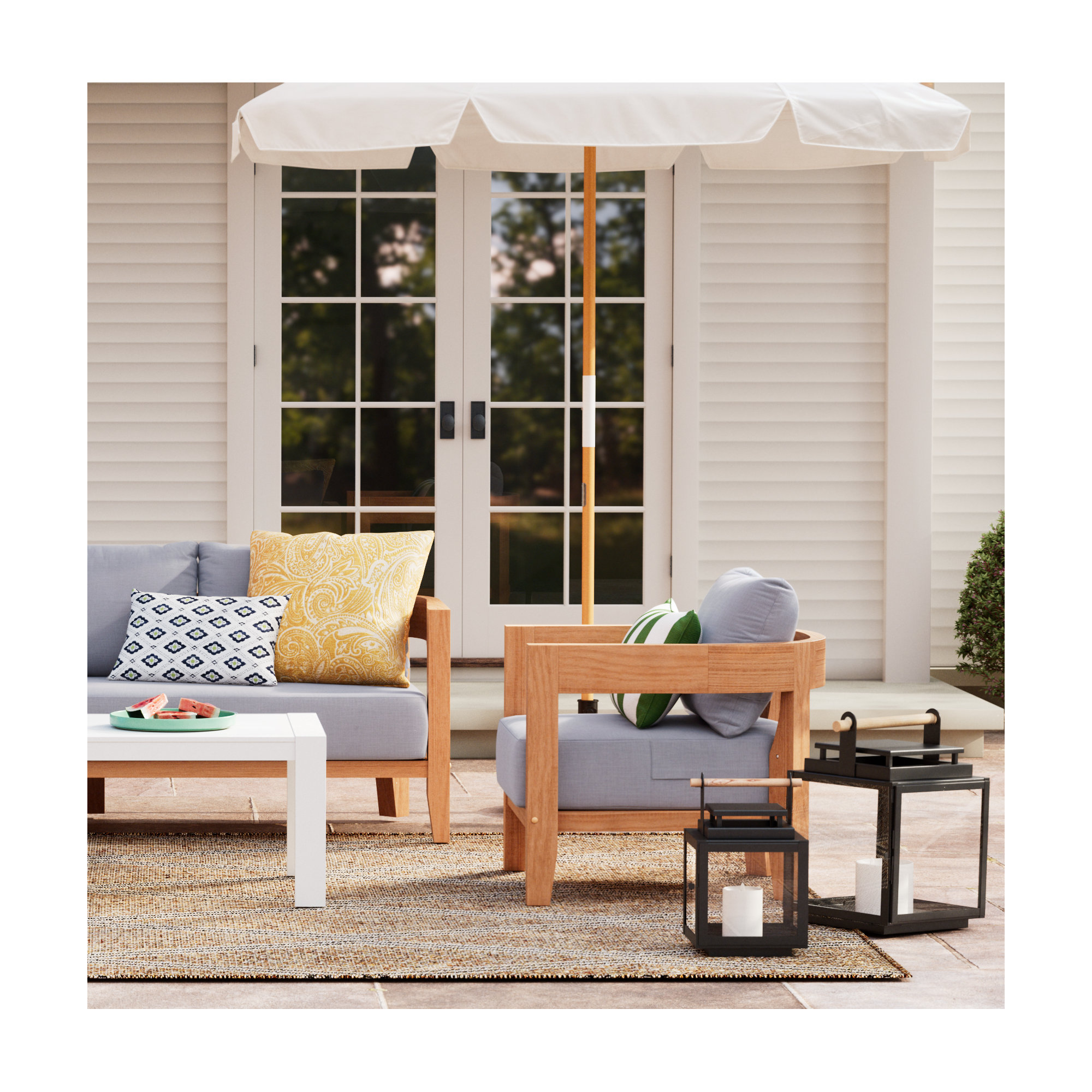Cathica Stainless Steel Lantern Medium, Black, 21" H x 14.5" W x 14" D