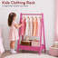 Kids Clothes Rack With Hanging Rail & Lower Storage Shelf For Bedroom And Playroom Organisation-600647090