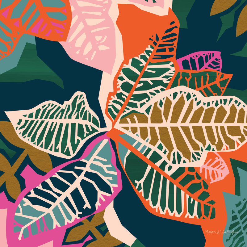 Croton sur toile par Megan Gallagher, H 30 po x l 30 po x P 1,25 po