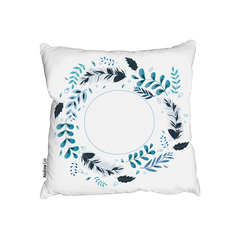 Indoor / Outdoor Floral Square Throw Cushion, 45cm H x 45cm W