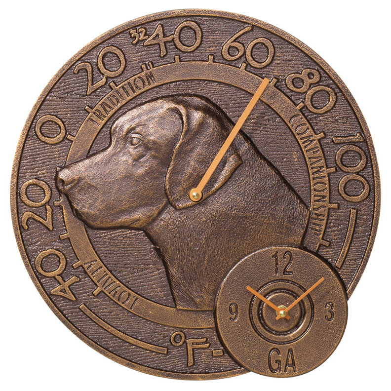 Metal Wall Clock, French Bronze