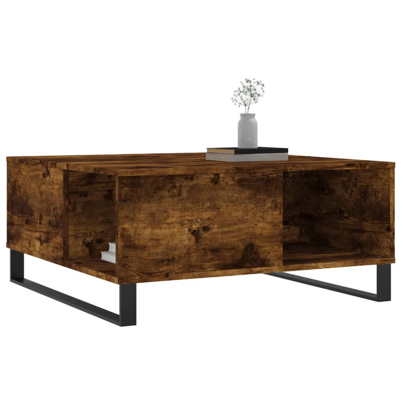 Babli Coffee Table 80x80x36.5 cm Engineered Wood, Smoked Oak
