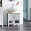 Armoire de rangement à piédestal, sous-lavabo, meuble-lavabo avec tablette réglable et tablette inférieure ouverte, gris
