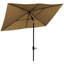 Grand parasol de patio de 6,5 pi x 10 pi, abri de table extérieur avec manivelle solide, bouton inclinable, café, couvercle rectangulaire de 50 po et plus, manivelle et inclinaison robustes, résistance